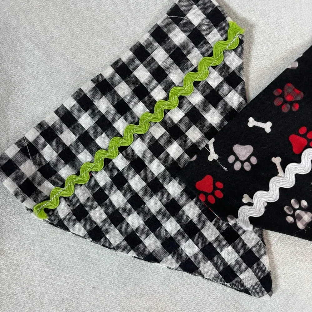 Handmade‎ Christmas Dog Collar Bandanas Set of 3 – Size Small 8
